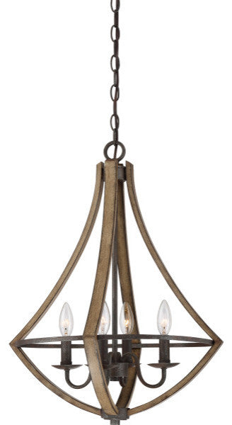 Shire 4-Light Chandelier, Rustic Black