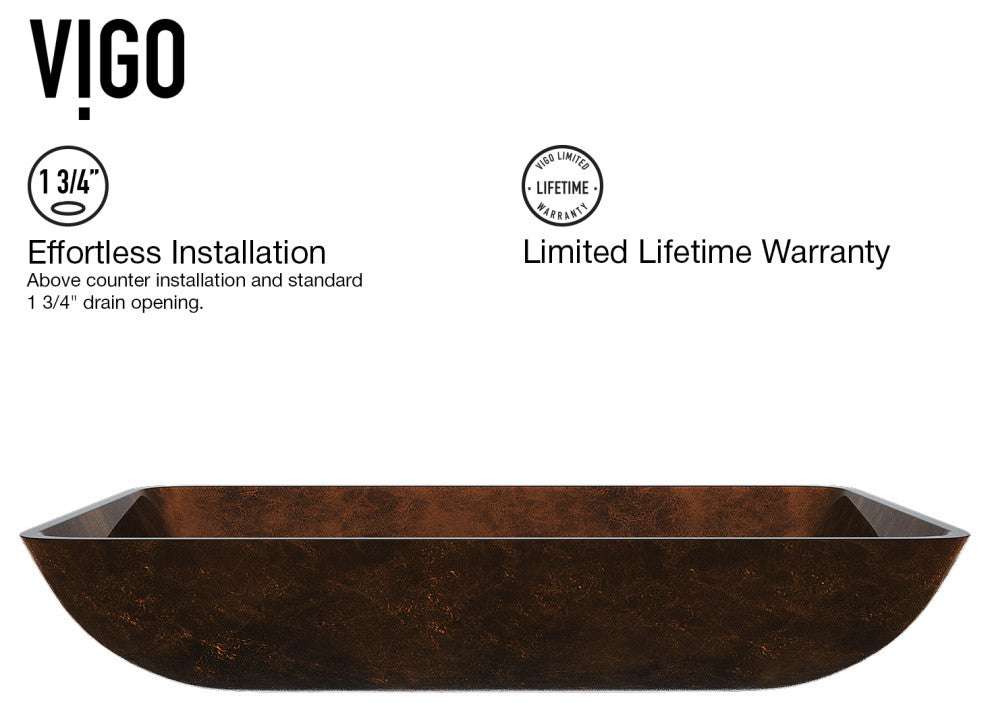 Donatello 23"L x 15"W Glass Vessel Sink and Niko 11"H Faucet Set