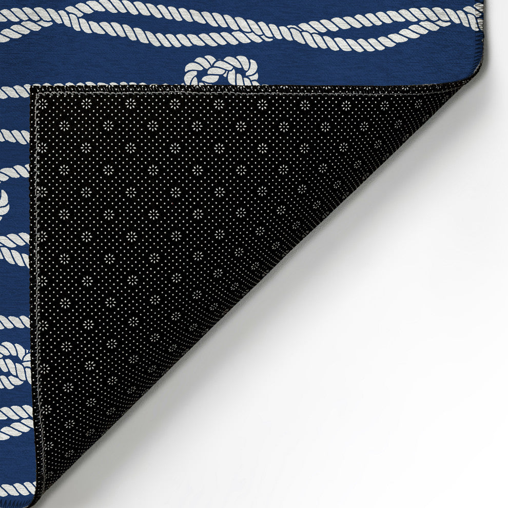 Indoor/Outdoor Harbor HA7 Navy Machine Washable 10' x 14' Rug