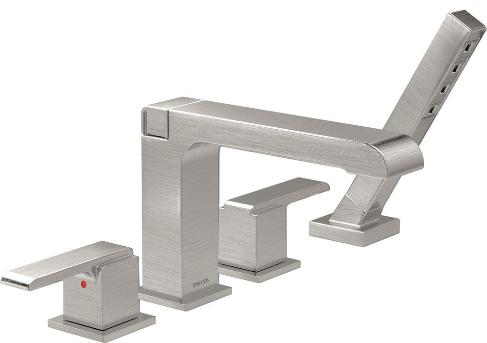Delta Ara Roman Tub With Hand Shower Trim, Stainless, T4767-SS