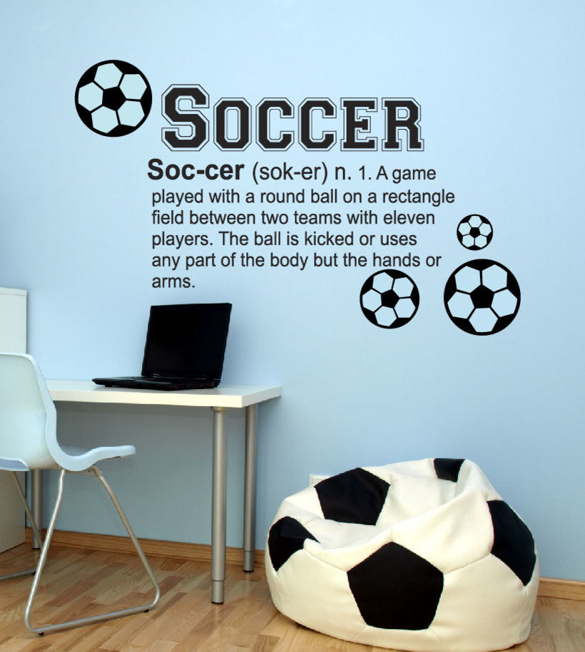 Soccer Definition Wall Decal, 22", Eggplant