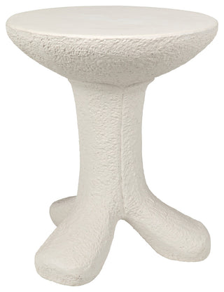 Laramy Side Table, White Fiber Cement