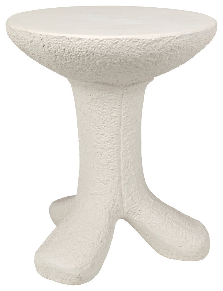 Laramy Side Table, White Fiber Cement