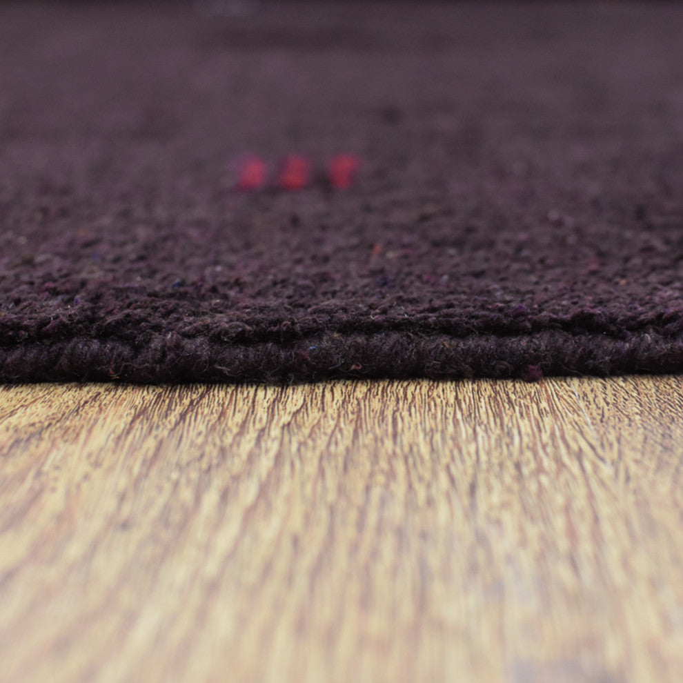 Hand Knotted Loom Silk Mix Area Rug Contemporary Brown