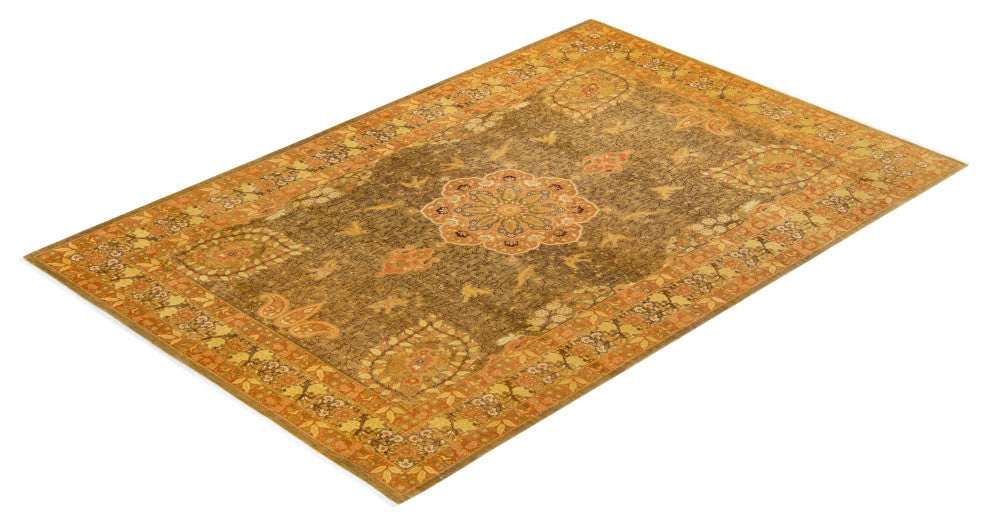 Mogul, One-of-a-Kind Hand-Knotted Area Rug Green, 6' 2" x 9' 3"
