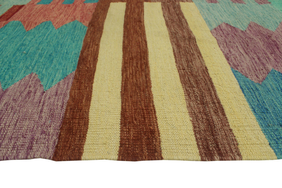 Winchester Kilim Mashavu Light Blue/Orange Rug, 6'11x10'1