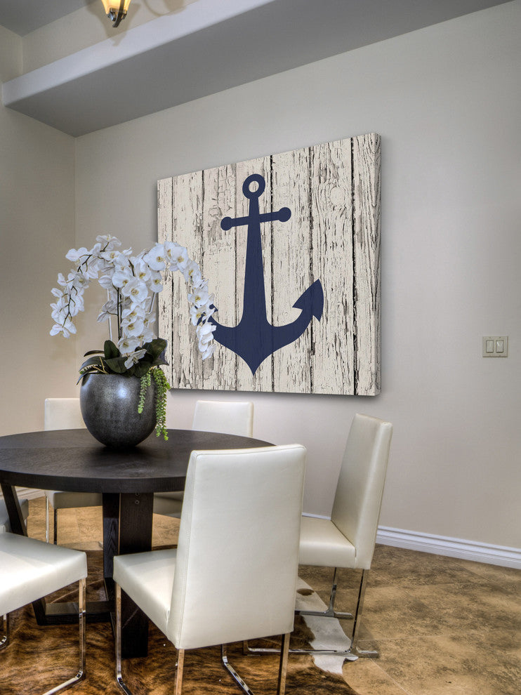 "Blue Anchor" Painting Print on Wrapped Canvas