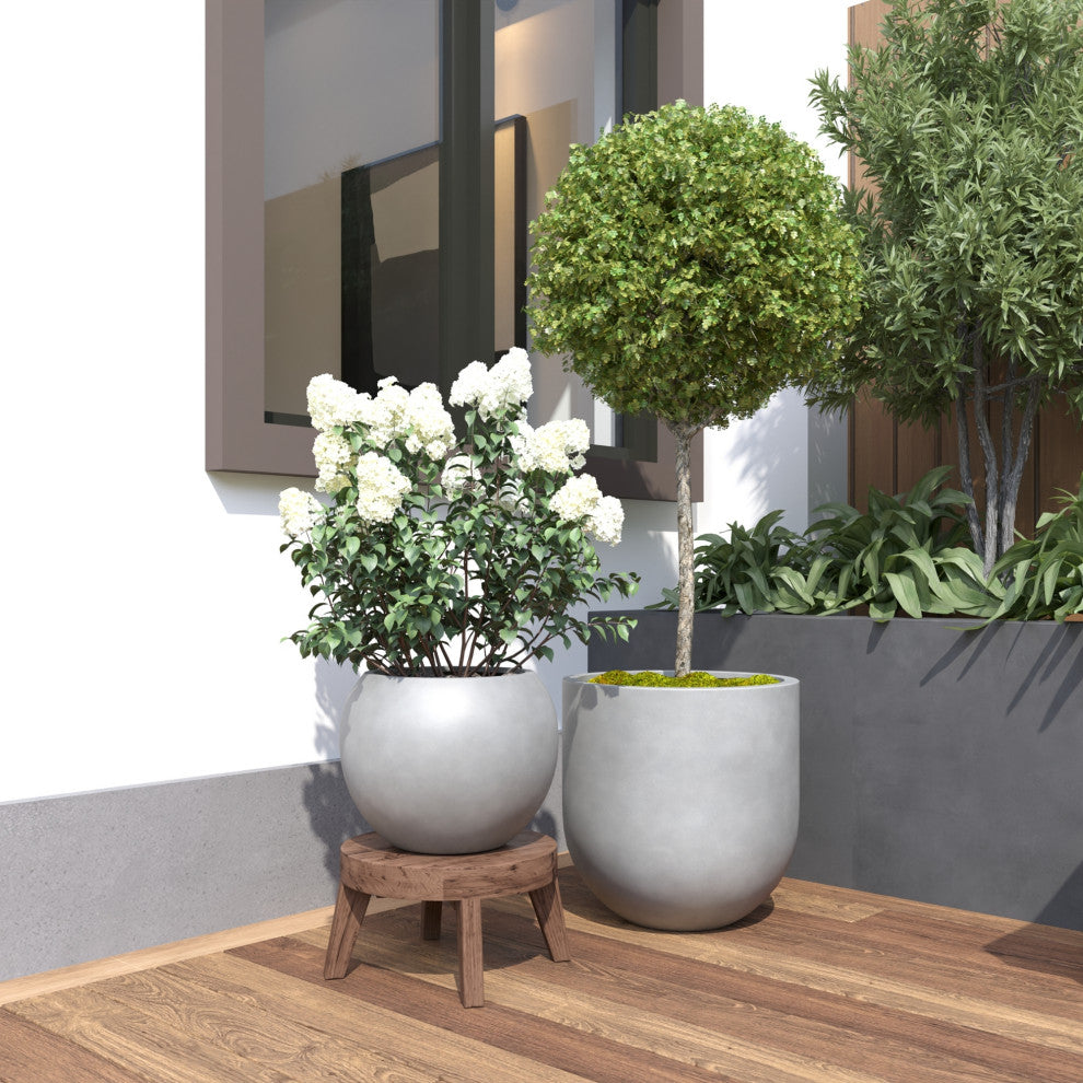 DTY Signature Mount Antero 1-piece Fiberstone Bullet Planter, Gray, Small