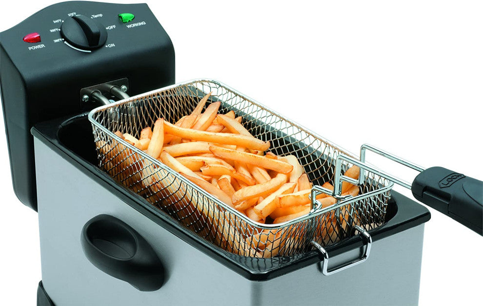 Salton DF1233 Deep Fryer, 3 Liter Oil Capacity, Adjustable Temperature Control
