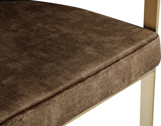 Marcello Upholstered Counter Stool, Brown, Velvet, Brushed Brass