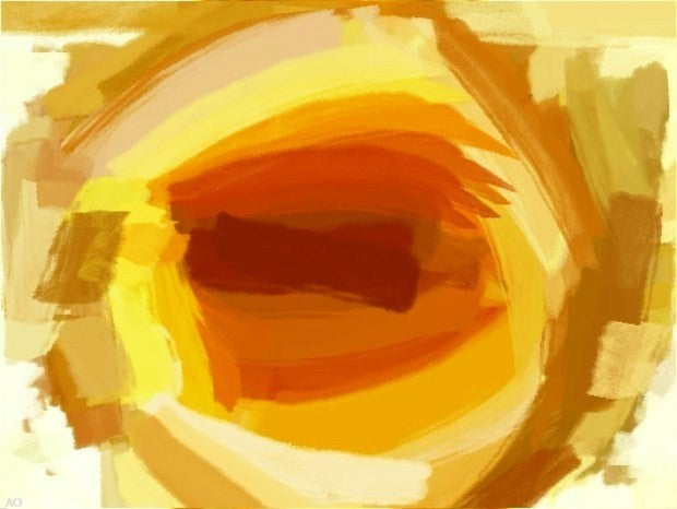 Our Original Collection  Yellow Hole, 21"x28" Gallery Wrapped Canvas Print