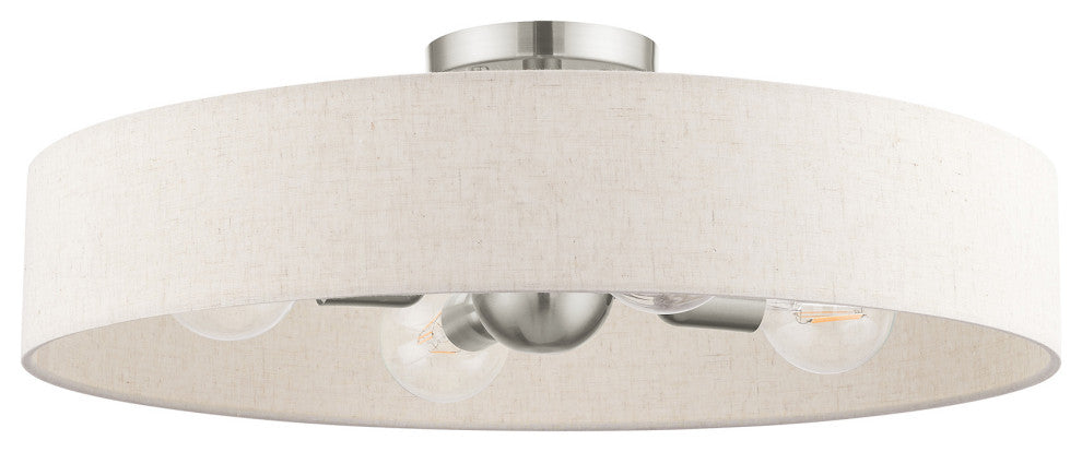 Livex Lighting Venlo 4 Light Brushed Nickel Large Semi-Flush