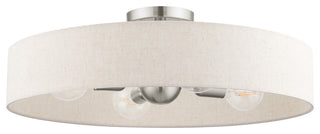 Livex Lighting Venlo 4 Light Brushed Nickel Large Semi-Flush