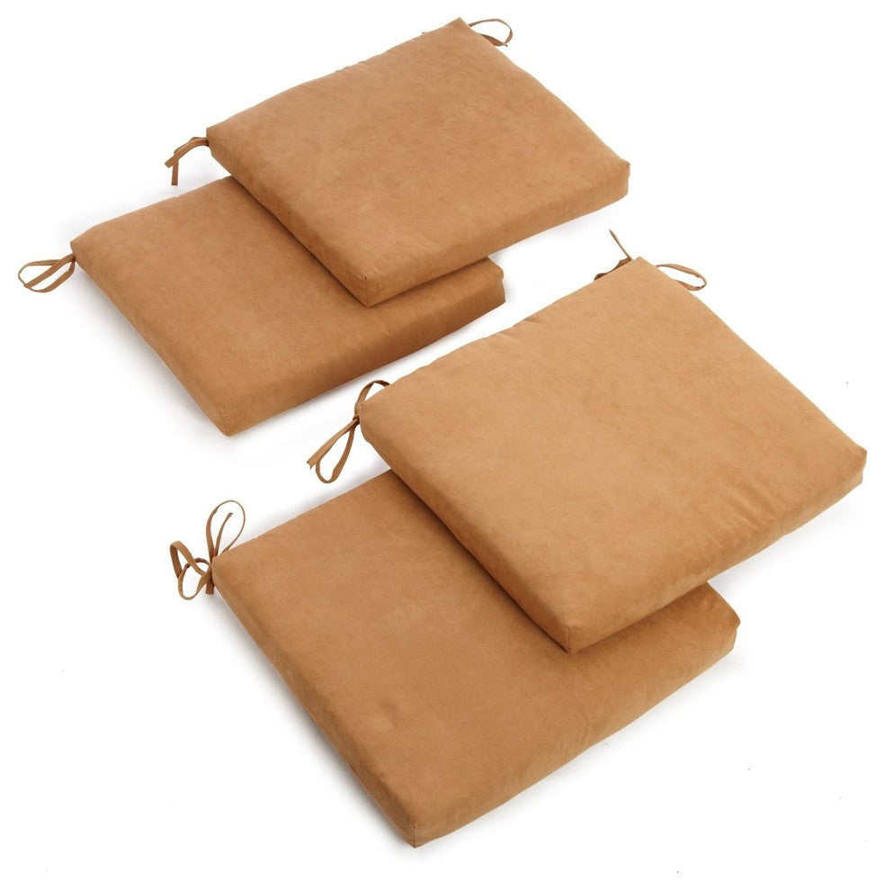 20"x21" Polyester Chair Cushion, Set of 4, Brown