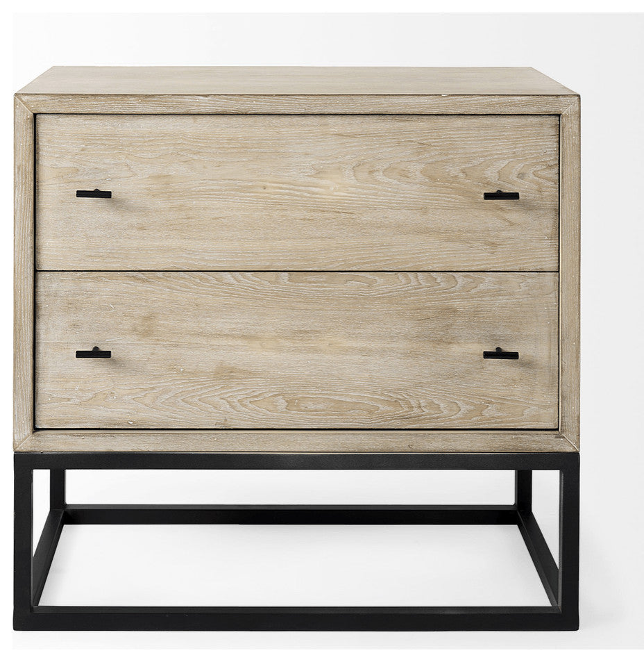 Rustic Modern Light Wash Two Drawer Chest