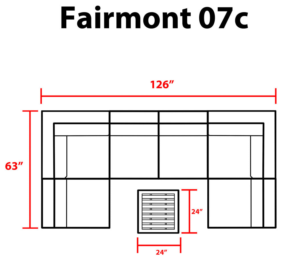 Fairmont 7 Piece Outdoor Wicker Patio Furniture Set 07c