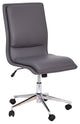 Office Chair, Chrome Base With Comfortable Faux Leather Seat & Mid Back, Gray