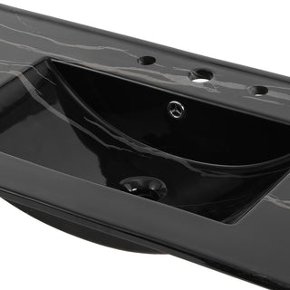 Ancillary 3-Hole Contemporary Rectangular Ceramic Single Sink Basin Vanity Top