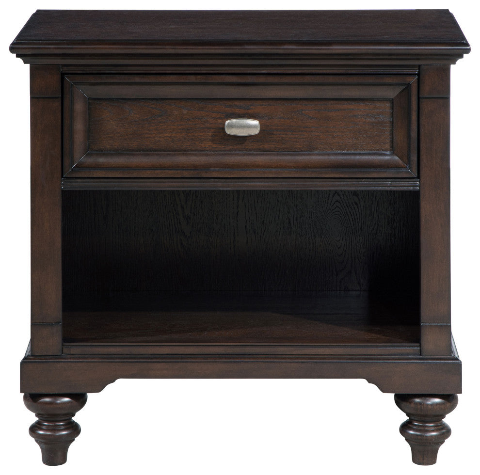 Andover 1-drawer Nightstand Bedside Table Dark Oak