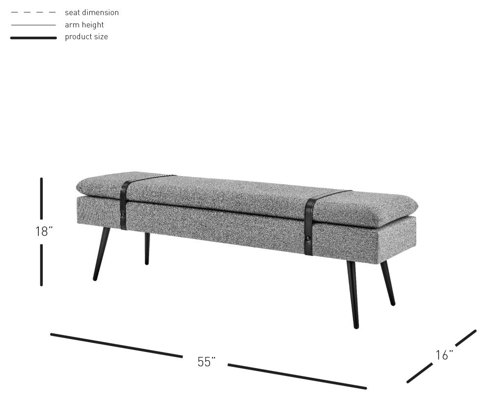 Zuney Fabric Bench