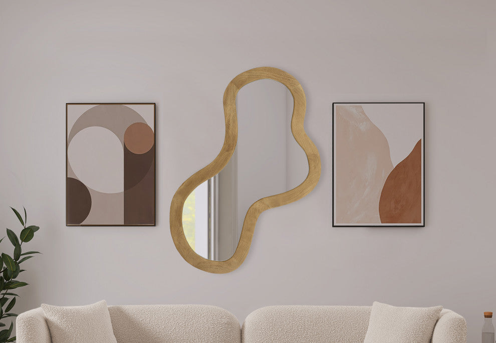 Oblique Mirror, Oak, 28" X 48"