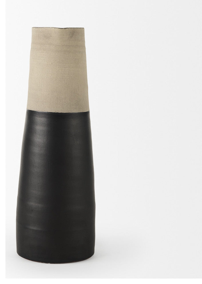 16" Rustic Organic Black and Natural Decorative Jug