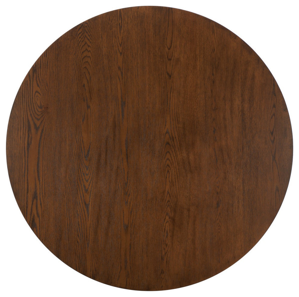 Safavieh Couture Luis Round Wood Dining Table, Medium Oak