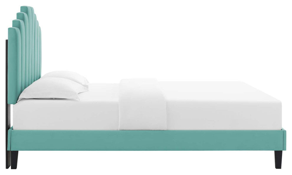 Elise Full Performance Velvet Platform Bed MOD-6877-MIN