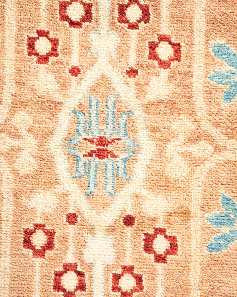 Eclectic, One-of-a-Kind Hand-Knotted Area Rug Yellow, 4'1"x6'2"