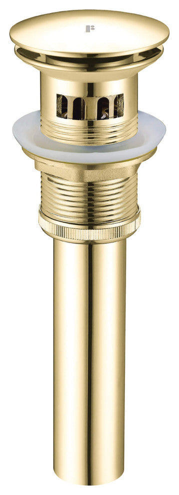 Pop Up Drain With Strainer Basket, Satin Brass