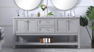 Home Living 72" Double Sink Bathroom Vanity Set, Gray