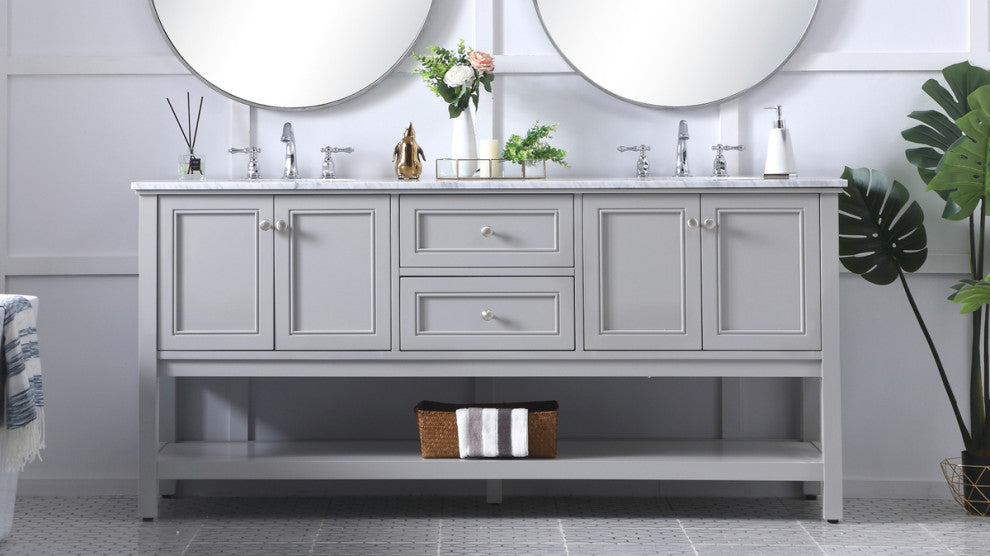 Home Living 72" Double Sink Bathroom Vanity Set, Gray
