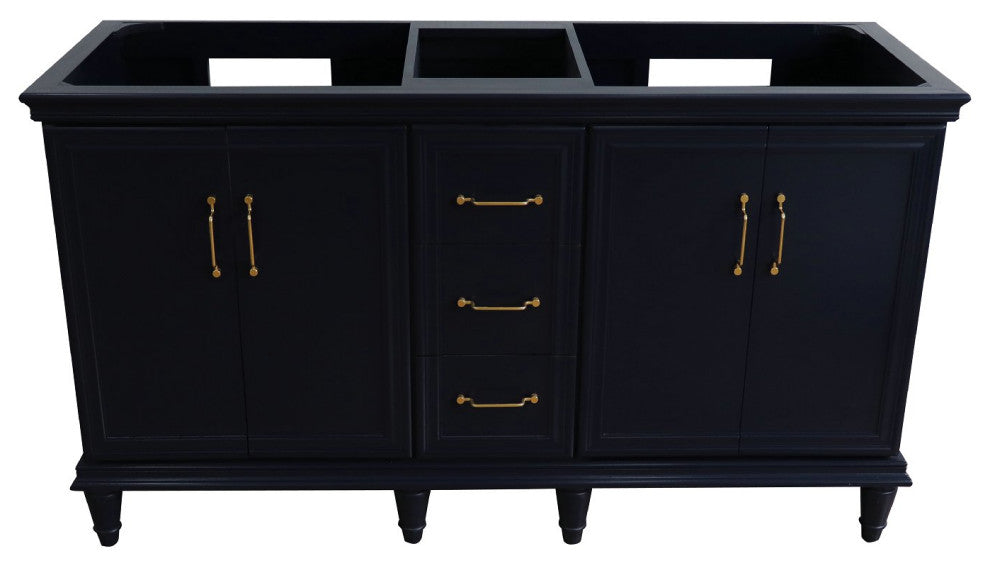 60" Double Vanity, Blue Finish, Cabinet Only