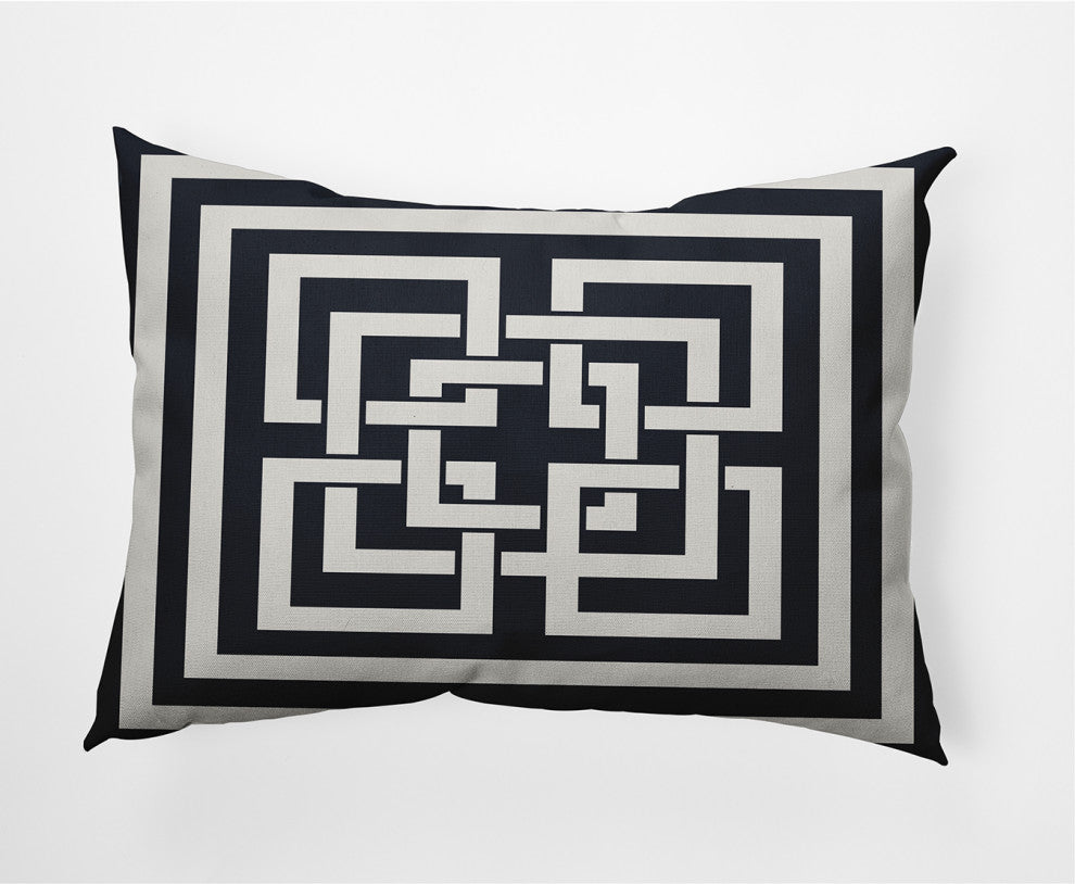 14x20" Greek New Key Nautical Decorative Indoor Pillow, Shark Blue