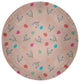 Chickens and Eggs Easter Chenille Rug, Sunwashed Red, 5' Round
