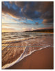 Cloudy Sky over Wide Seashore, Large Seashore Canvas Print, 28x36, 3 Panels