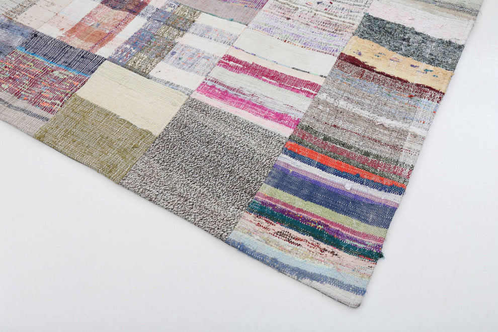 Rug N Carpet - Handmade Anatolian 6' 7'' x 9' 10'' Tribal Patchwork Kilim Rug