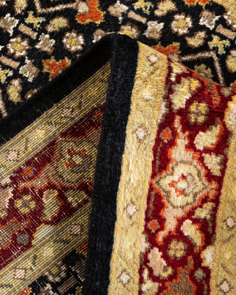 Mogul, One-of-a-Kind Hand-Knotted Area Rug Black, 2' 7" x 12' 2"