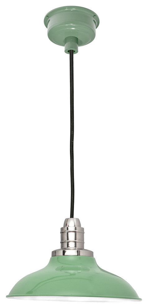 Peony LED Pendant Barn Light, Adjustable Cord, Jade, 12"