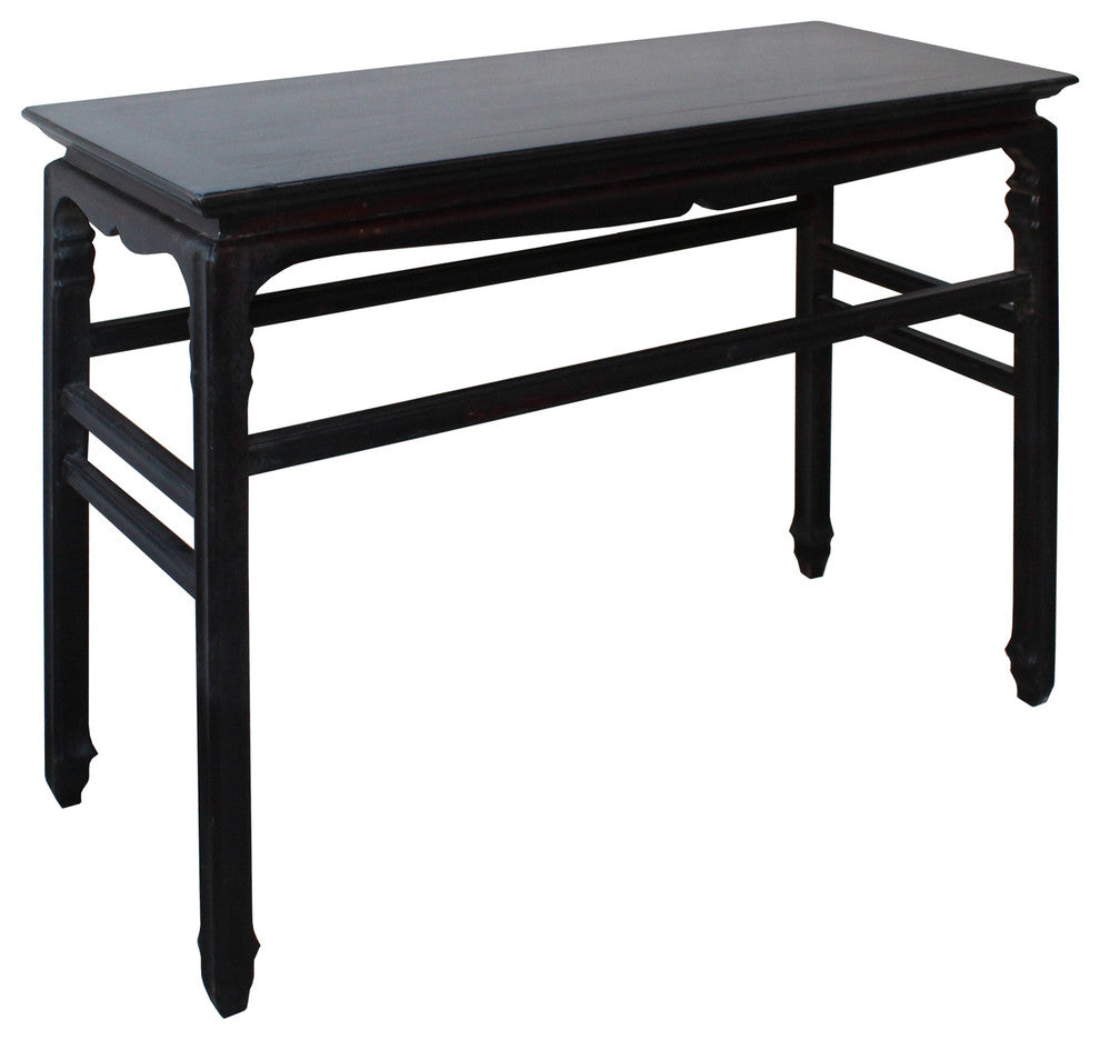 Chinese Dark Brown Huali Rosewood Ming Style Apron Side Altar Table Hcs4531