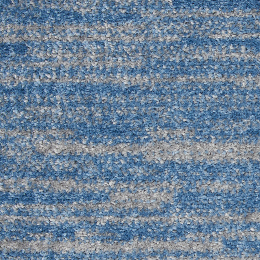 Nourison Essentials 6' x Round Blue/Grey Outdoor Area Rug
