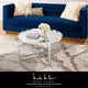 Nicole Miller Alinah Coffee Table, Mirrored Top, Chrome