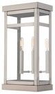 2 Light Outdoor Wall Lantern, Brushed Nickel