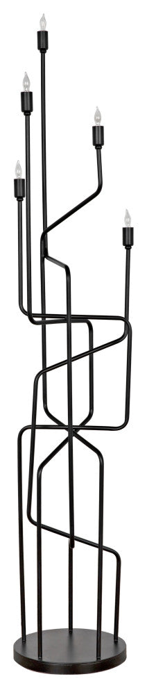 Moriarty Floor Lamp, Black Metal