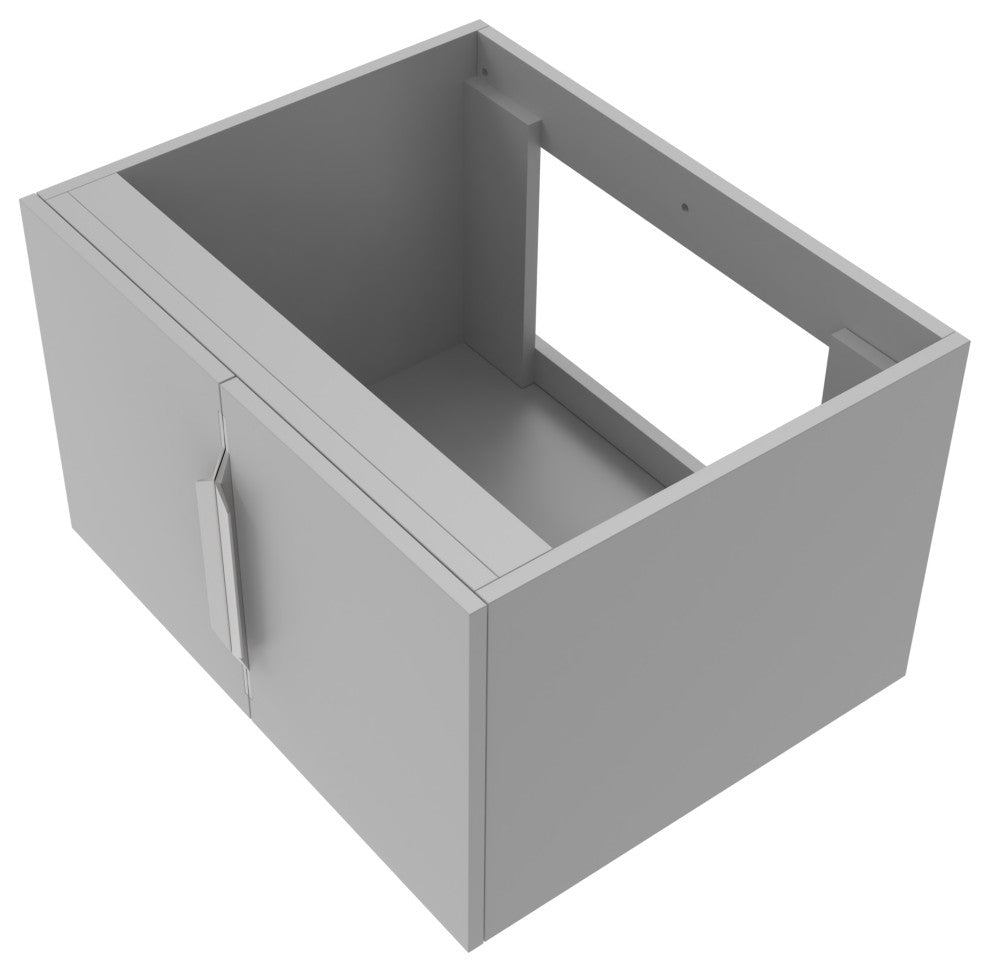 CastelloUSA Alpine 24" Wall Mounted Vanity, Base Only, Gray, Chrome Handles