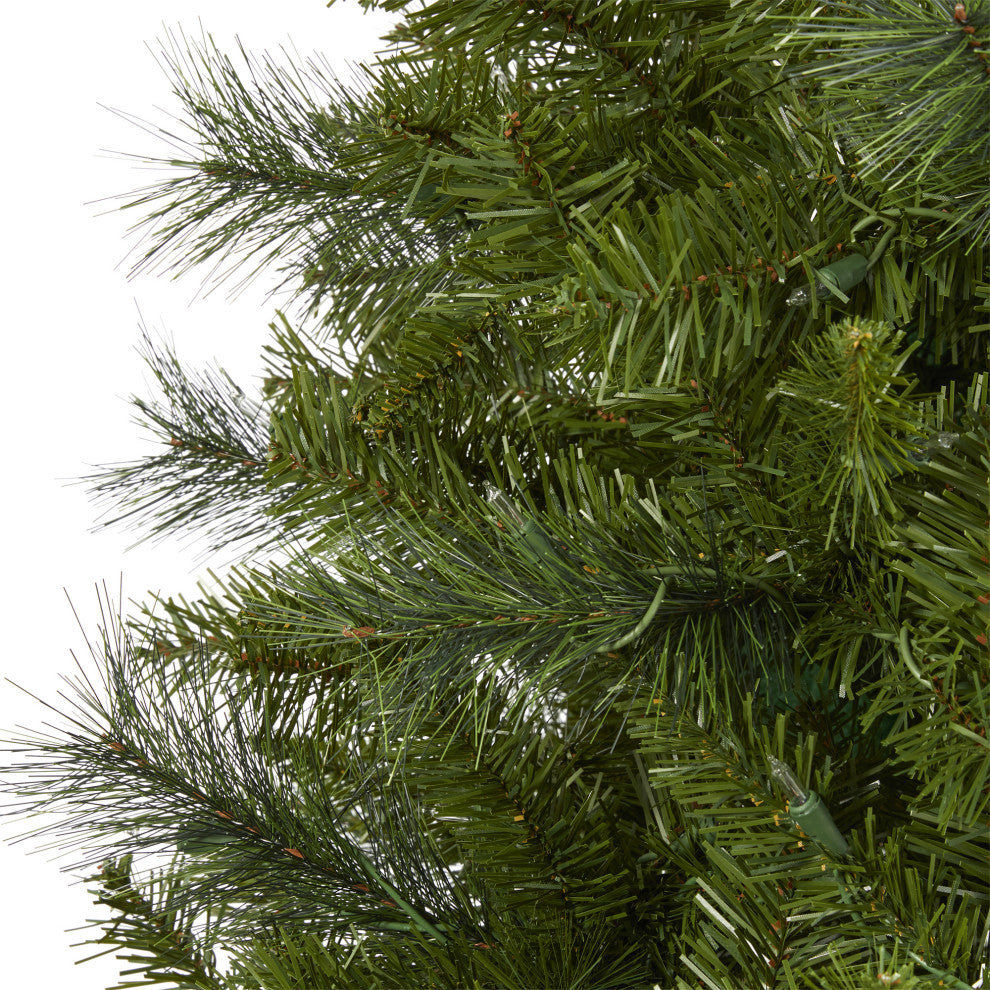 7.5' Mount Hood Spruce Faux Xmas Tree W/450 White Lights & Bendable Branches