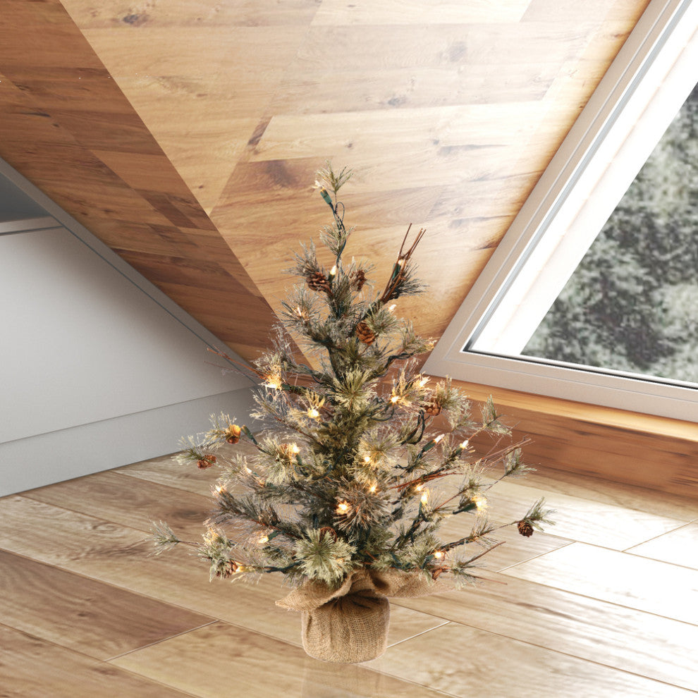 Vickerman Dakota Pine Christmas Tree, Dura-Lit LED 35 Warm White, 24"