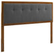 Draper Tufted Twin Fabric and Wood Headboard-Walnut Charcoal