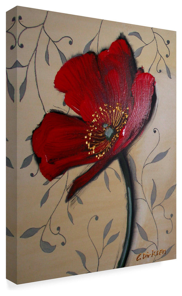Cherie Roe Dirksen 'Single Red Poppy' Canvas Art, 24"x32"