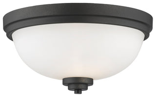 Ashton 2 Light Flush Mount in Bronze with Matte Opal Glass